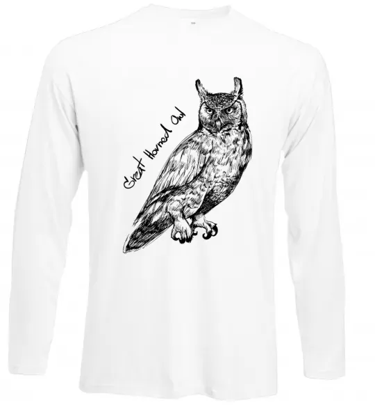 Лонгслив Great horned owl Белый фото