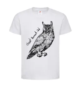 Детская футболка Great horned owl Белый фото