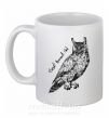 Чашка керамическая Great horned owl Белый фото