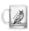 Чашка стеклянная Great horned owl Прозрачный фото