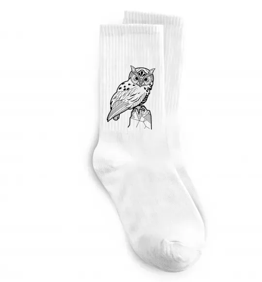 Носки Сова на скелі Белый фото