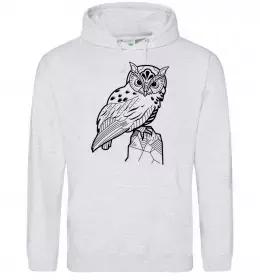 Мужская толстовка (худи) Сова біла Черный фото