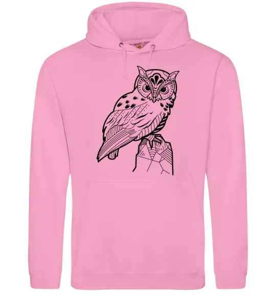 Женская толстовка (худи) Сова на скелі Розовый фото