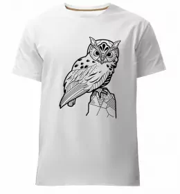 Мужская премиум футболка Сова зла Черный фото