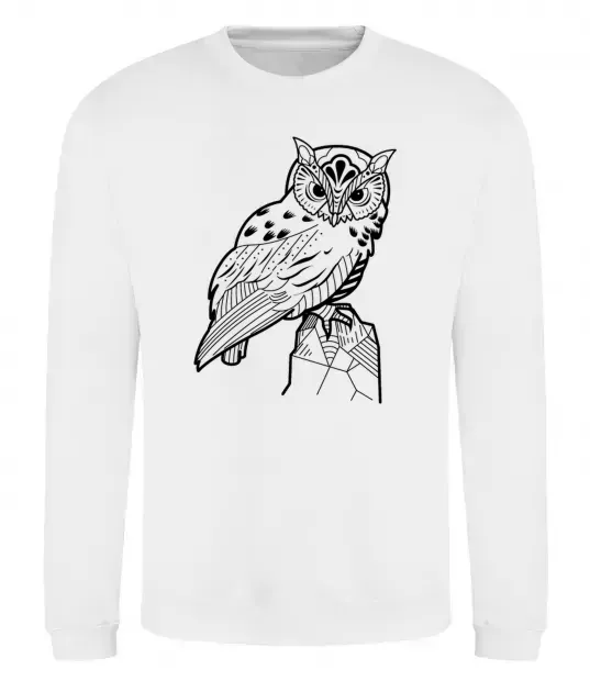 Світшот Сова на скелі Білий фото