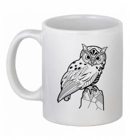 Чашка керамическая Сова на скелі