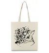 Эко-сумка Сова та квіти Бежевый Эко-сумка Сова та квіти Бежевый фото