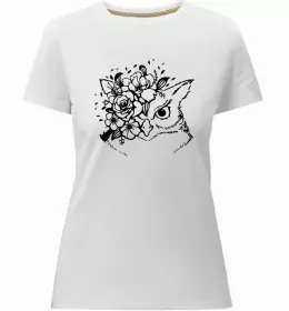 Женская премиум футболка Сова зла Черный фото