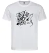 Мужская футболка Сова та квіти Белый фото