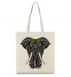 Эко-сумка Разноцветный слон Бежевый фото