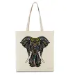 Еко-сумка Різнокольоровий слон Бежевий фото