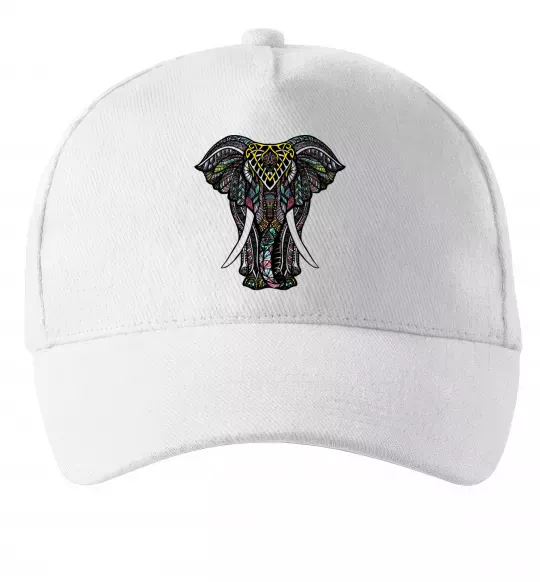 Кепка Різнокольоровий слон Білий фото