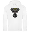 Чоловіча толстовка (худі) Різнокольоровий слон Білий Чоловіча толстовка (худі) Різнокольоровий слон Білий фото