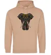 Чоловіча толстовка (худі) Різнокольоровий слон Пісочний Чоловіча толстовка (худі) Різнокольоровий слон Пісочний фото