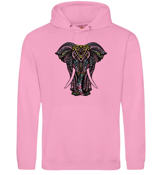 Женская толстовка (худи) Різнокольоровий слон Розовый фото