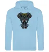 Женская толстовка (худи) Різнокольоровий слон Голубой фото