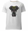 Чоловіча преміум футболка Різнокольоровий слон Білий фото