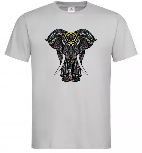 Чоловіча футболка Різнокольоровий слон Сірий фото
