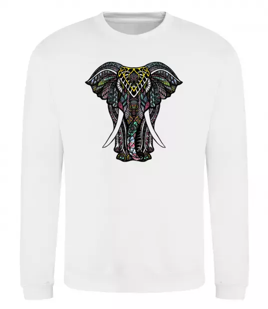 Світшот Різнокольоровий слон Білий фото