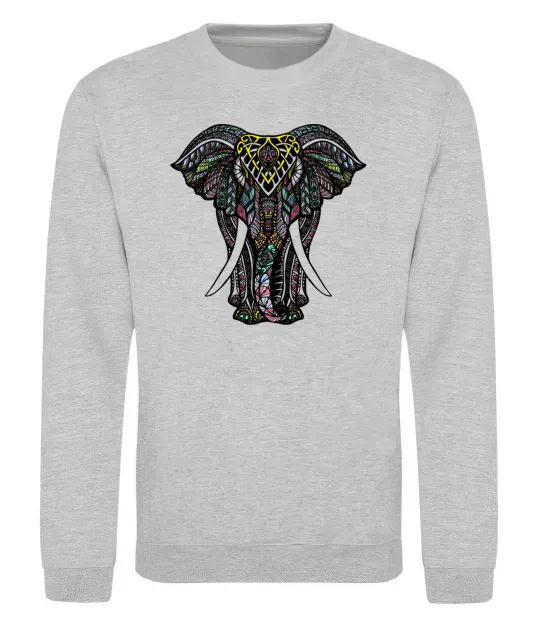 Світшот Різнокольоровий слон Сірий меланж фото