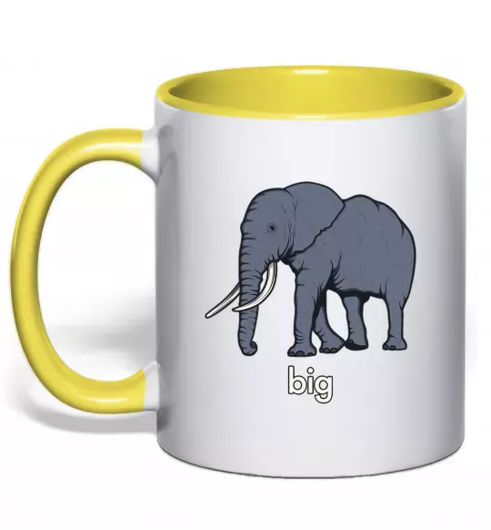 Чашка з кольоровою ручкою Big Сонячно жовтий фото