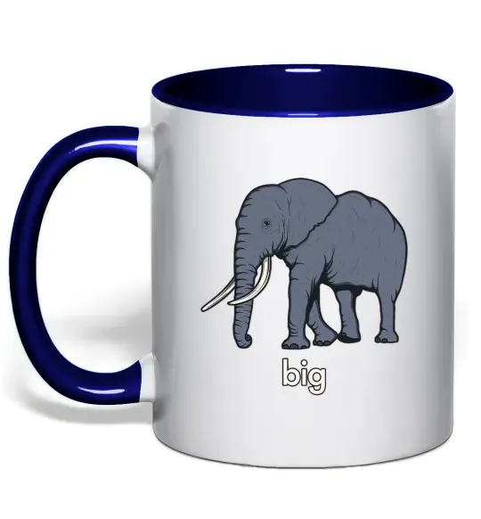 Чашка з кольоровою ручкою Big Глибокий темно-синій фото