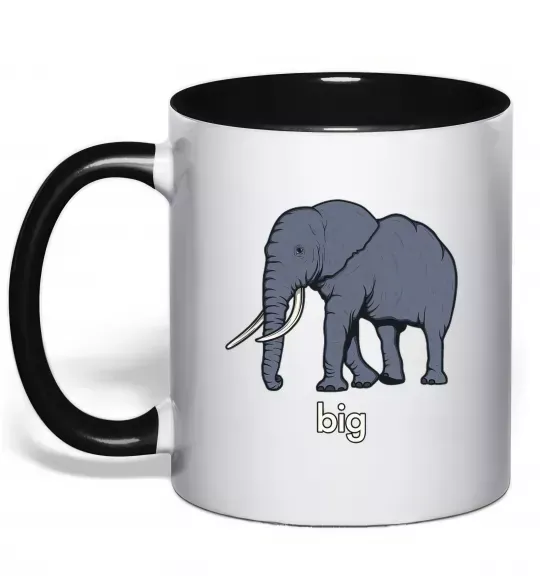 Чашка з кольоровою ручкою Big Чорний фото