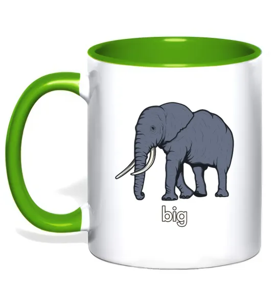 Чашка с цветной ручкой Big Лаймовый фото