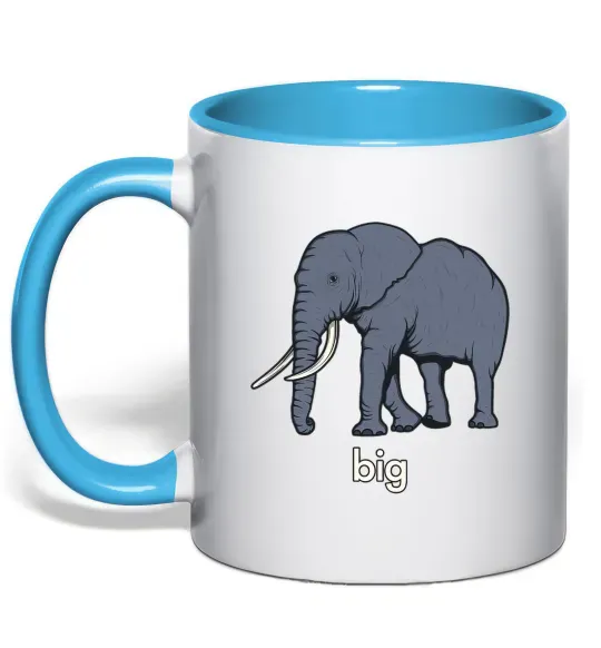 Чашка з кольоровою ручкою Big Блакитний фото