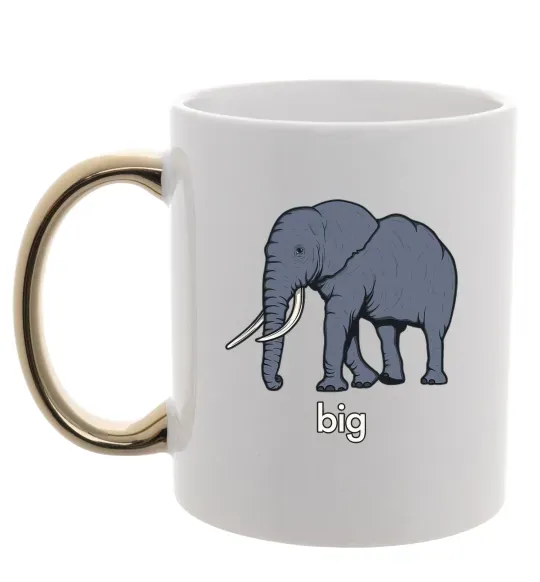 Чашка з кольоровою ручкою Big Золото фото