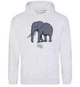 Мужская толстовка (худи) Big Серый меланж фото