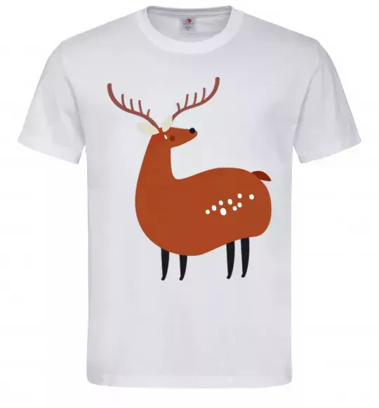 Чоловіча футболка Кумедний олень Білий фото
