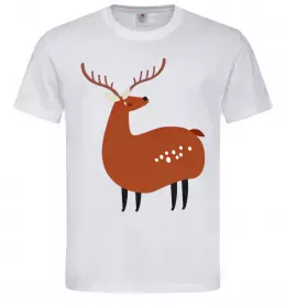 Мужская футболка Кумедний олень Белый фото