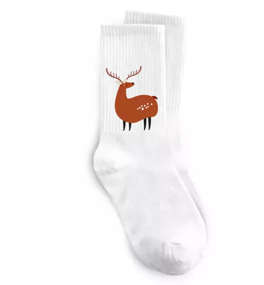 Шкарпетки Кумедний олень Білий фото