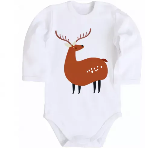 Дитячий бодік Кумедний олень Білий фото