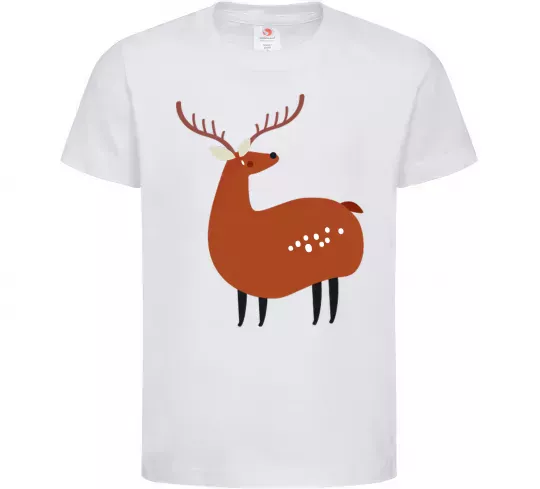 Дитяча футболка Кумедний олень Білий фото