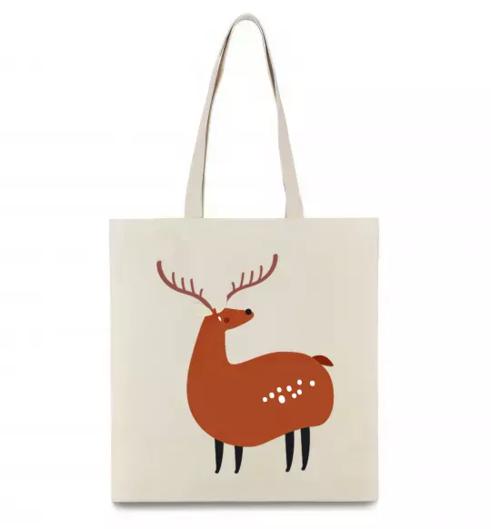 Эко-сумка Кумедний олень Бежевый фото
