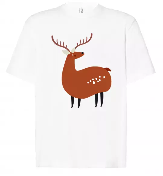Футболка Оверсайз Кумедний олень Білий фото