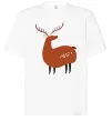Футболка Оверсайз Кумедний олень Білий фото