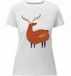 Женская премиум футболка Кумедний олень Белый фото
