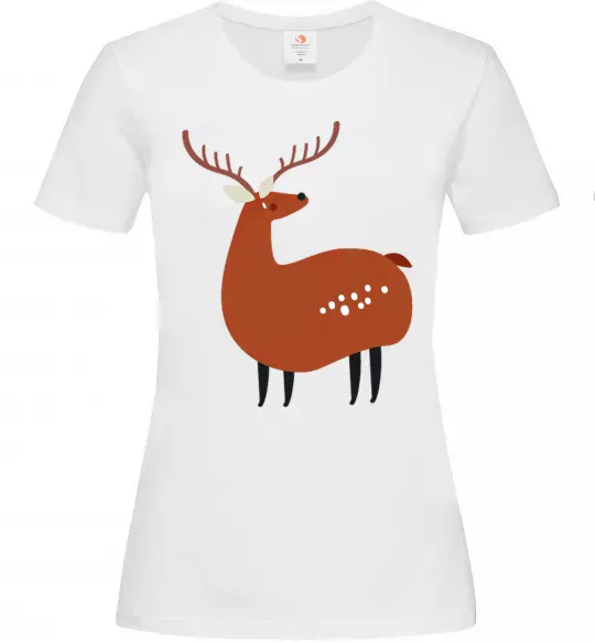 Женская футболка Кумедний олень Белый фото