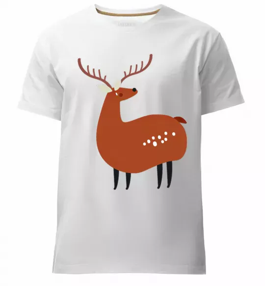 Чоловіча преміум футболка Кумедний олень Білий фото