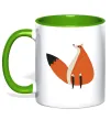 Чашка с цветной ручкой Кумедна лисиця Зеленый фото