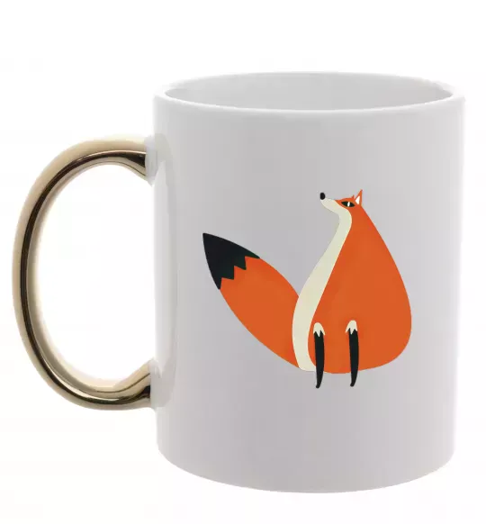 Чашка с цветной ручкой Кумедна лисиця Золото фото