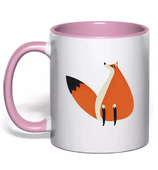 Чашка с цветной ручкой Кумедна лисиця Нежно розовый фото