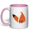 Чашка с цветной ручкой Кумедна лисиця Нежно розовый фото