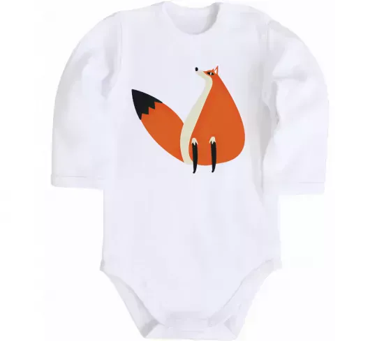 Дитячий бодік Кумедна лисиця Білий фото