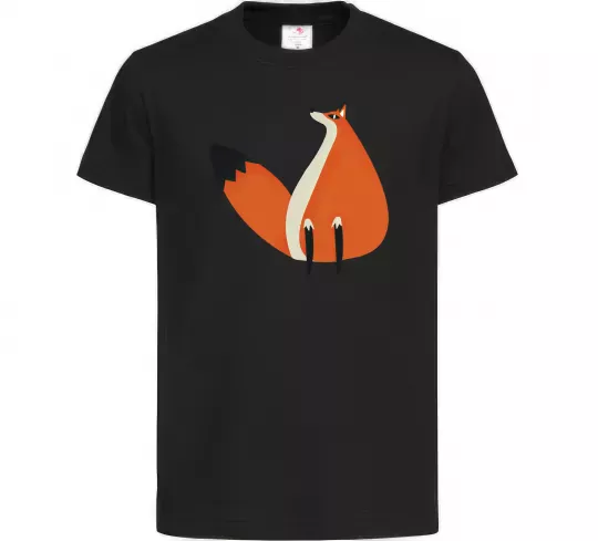 Детская футболка Кумедна лисиця Черный фото