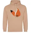 Мужская толстовка (худи) Кумедна лисиця Песочный Мужская толстовка (худи) Кумедна лисиця Песочный фото