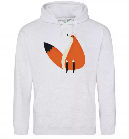 Женская толстовка (худи) Кумедна лисиця Серый меланж фото